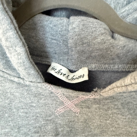 For love and lemons Josie crop gray hoodie - Picture 5 of 8